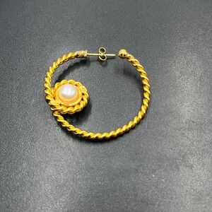 Sylvia Toledano Spirale Creole Hoop Pearl Accent Earring single replacement